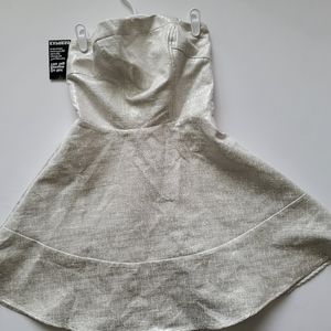 New Express Sliver Party Strapless short Dress sz 2.